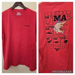 Columbia Men's PFG Short Sleeve Graphic Tee Shirt XL Salmon